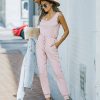 Clothing * | Fate-001 Yanna Pocketed Drawstring Knit Jumpsuit Blush