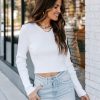 Clothing * | Endl-001 Date Night Out Livvy Crop Ribbed Knit Tie Top White Final Sale