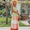 Clothing * | Salt-001 My Treat Ruffle Tiered Maxi Dress Mint Peach Rust Final Sale Sweet Summertime