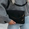 Bags * | Urba-001 Stella Crossbody Envelope Zip Clutch Black