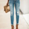 Clothing * | Kanc-001 Suri High Rise Distressed Skinnies The Denim Shop