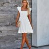 Clothing * | Entr-001 Sabaneta Cotton Pocketed Babydoll Dress White Final Sale Bride To Be