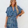 Clothing * | Dres-001 Seaside Printed Kimono Dress Dresses