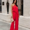 Clothing * | Tych-001 Take Me To Miami Recipe For Success One Shoulder Jumpsuit Red