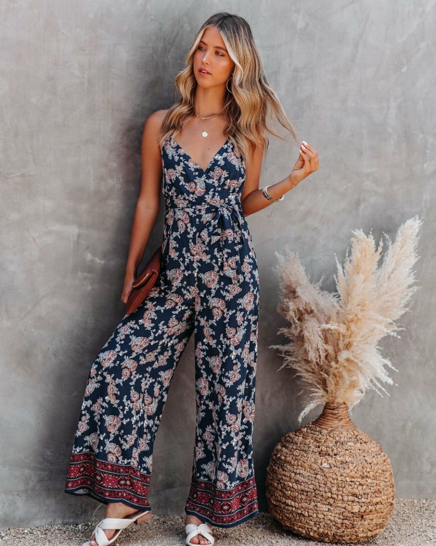 Clothing * | Dres-001 Sully Printed Wide Leg Jumpsuit Final Sale