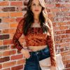 Clothing * | On T-001 Elio Velvet Burnout Crop Top Final Sale Date Night Out