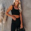 Clothing * | Olia-001 Campfire Ribbed Crop Knit Tank Black Made In The Usa