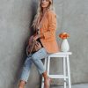 Clothing * | Fore-001 Take Me To Miami Meena Pocketed Blazer Pale Orange