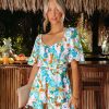 Clothing * | Skyl-002 Rompers + Jumpsuits Kamyla Floral Tiered Romper Mint Multi Final Sale