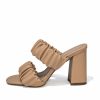 Shoes * | Shu -001 Flora Block Heeled Scrunch Sandal Nude Final Sale