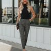 Clothing * | Dres-001 Bottoms Raiden Pocketed High Rise Plaid Trousers Final Sale