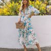 Clothing * | Btfl-001 Resort Shop Follow Through Floral Tiered Midi Dress Final Sale