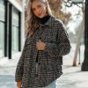 Clothing * | Vint-001 Lamont Pocketed Houndstooth Knit Shacket Final Sale