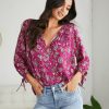 Clothing * | Coll-001 Vici Exclusives Clarence Floral Split Neck Blouse Final Sale