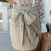 Clothing * | On T-001 Date Night Out Lotte Wrap Mini Skirt Taupe Final Sale