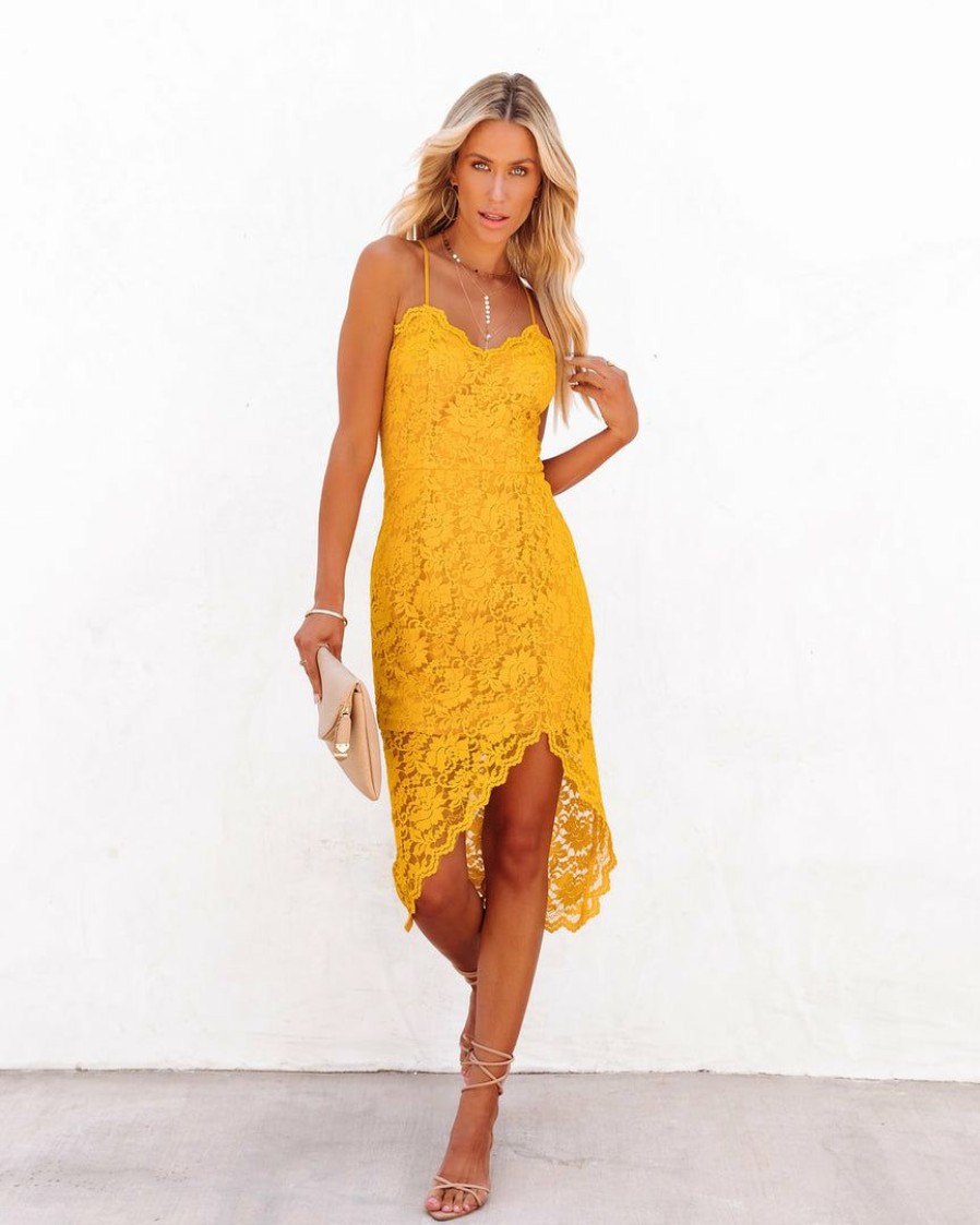 Clothing * | Aeom-001 Flamenco In Marbella Lace Midi Dress Marigold