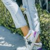 Shoes * | Shu -001 Rina High-Top Glitter Sneaker Silver White Shoes