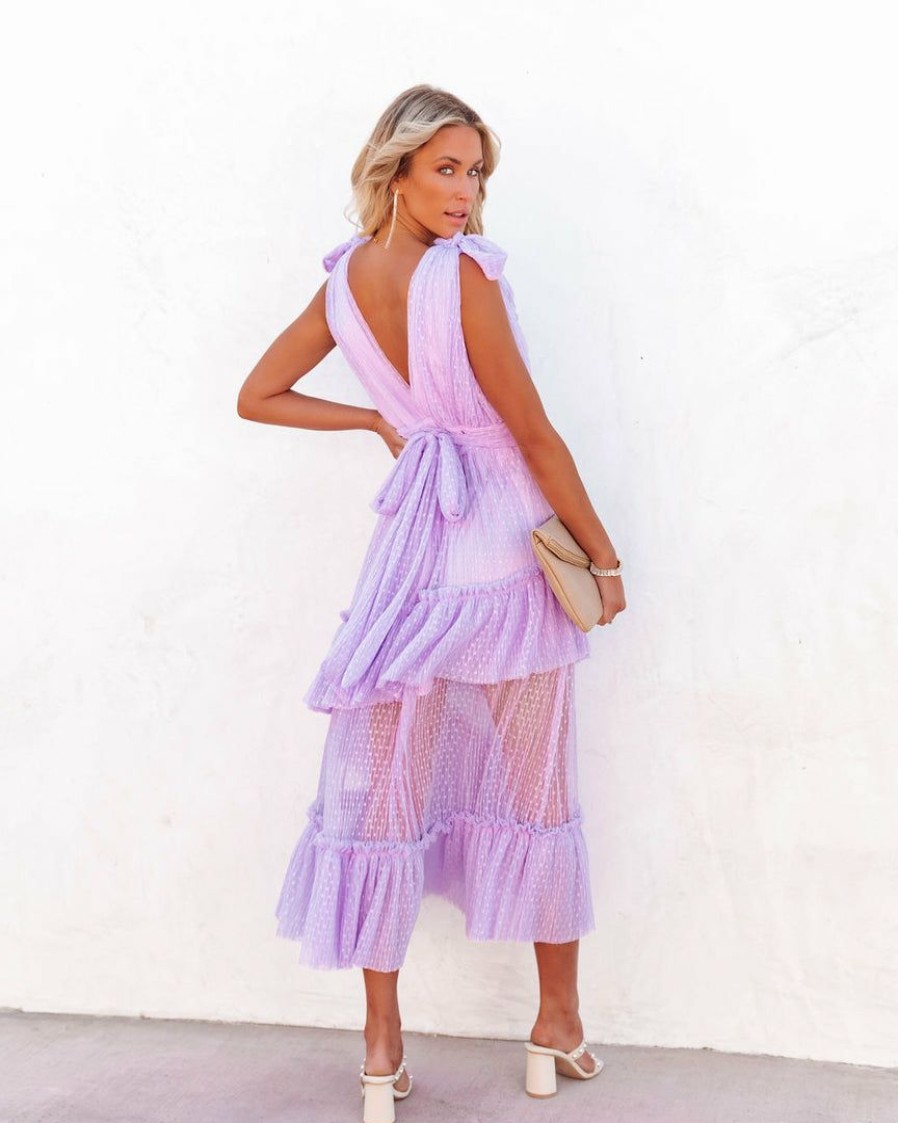 Clothing * | Aeom-001 Carrie In Paris Tiered Tulle Midi Dress Lavender Special Event