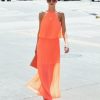 Clothing * | Skie-001 Take Me To Miami Calixta Halter Pleated Maxi Dress Neon Orange