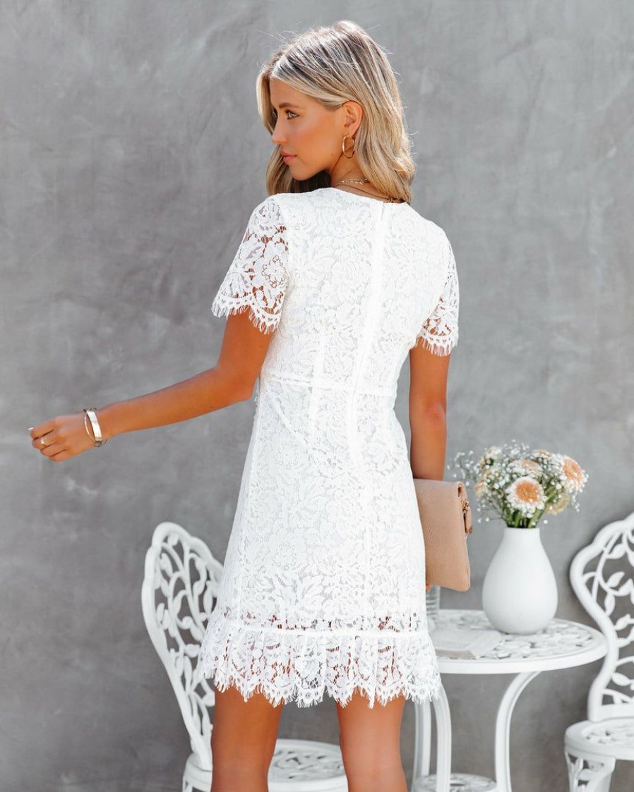 Clothing * | Suga-001 What Love Is Lace Ruffle Dress