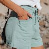 Clothing * | Prom-001 Finally Free Cotton Pocketed Frayed Shorts Final Sale The Vacation Shop