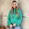 Clothing * | Acoa-001 Sweaters Russ Mock Neck Ribbed Sweater Green Final Sale