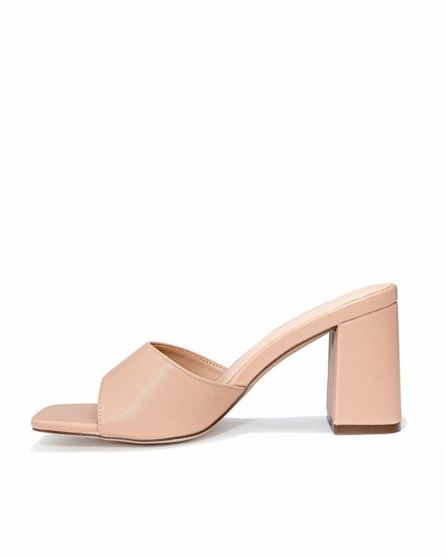 Shoes * | Shu -001 At My Best Block Heeled Sandal Nude Final Sale Sunny Daze