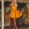 Clothing * | Mabl-001 Huntlie Cotton Ruffle Babydoll Dress Tangerine Final Sale The Vacation Shop