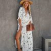 Clothing * | Dres-001 Bump Friendly Memorable Summer Floral Pocketed Maxi Dress