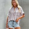 Clothing * | Enc-001 Lonza Striped Button Down Top