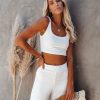 Clothing * | Olia-001 Made In The Usa Campfire Ribbed Crop Knit Tank White