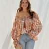 Clothing * | Dres-001 Tops Call Away Floral Tassel Tie Top