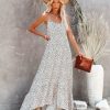 Clothing * | Flaw-001 Walk On By Printed High Low Ruffle Maxi Dress Dresses