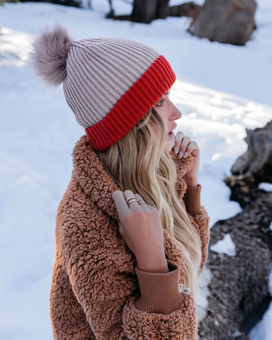 Accessories * | Succ-001 Buddy Pom Beanie Muted Blush Final Sale Vici Exclusives