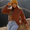 Clothing * | Very-001 Sweaters Bundle Up Ribbed Knit Sweater Rust