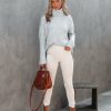 Clothing * | On T-001 Arlette High Rise Faux Suede Legging Beige Final Sale