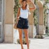 Clothing * | Tea-002 Todd Cotton Pocketed Button Front Shorts Dark Navy Final Sale The Vacation Shop