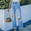 Clothing * | Verv-001 Nisha High Rise Distressed 90S Straight Leg Denim Flash Sale