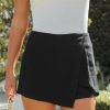 Clothing * | She -001 Bottoms Presley Linen Blend Wrap Skort Black