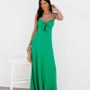 Clothing * | Oliv-001 Eladoria Front Tie Maxi Dress Green Final Sale