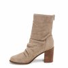 Shoes * | Free-002 Shoes Ximena Faux Suede Heeled Bootie Taupe Final Sale