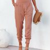 Clothing * | Tea-002 Hot And Bothered Pocketed Cotton Joggers Mauve Final Sale