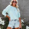 Clothing * | Vint-001 Al Fresco Cotton Blend Knit Pullover Mint Final Sale