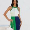 Clothing * | Dee-001 Kennan Ribbed Colorblock Bodycon Dress Green Multi Final Sale