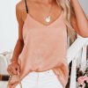 Clothing * | First Love Florence Satin Lace Cami Tank Peach