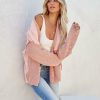 Clothing * | Fate-001 Sweaters Zoey Cotton Pocketed Cardigan Dusty Pink Final Sale