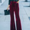 Clothing * | Salt-001 Bottoms Amani High Rise Velvet Flare Pants Burgundy