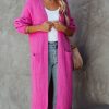 Clothing * | Aeom-001 Amyah Pocketed Knit Duster Cardigan Fuchsia