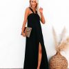 Clothing * | Tych-001 Special Event At Twilight Slit Maxi Dress Black Final Sale