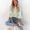 Clothing * | Flaw-001 Corbyn Cotton Blend Lightweight Pullover Mint Green Final Sale Loungewear